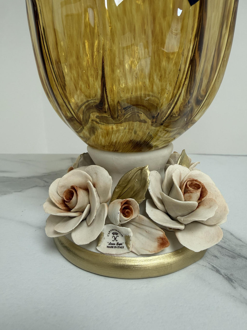 Murano Glass Vase | Certified Murano Glass | Made in Italy | Decorative Vase | Collection White Crystal
