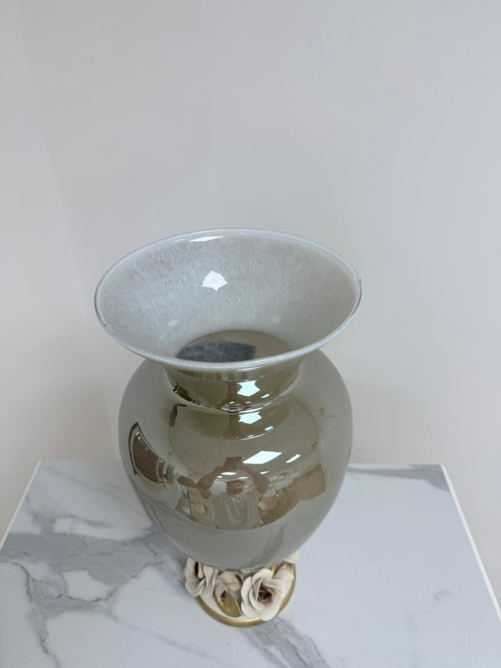 Murano Glass Vase | Certified Murano Glass | Made in Italy | Decorative Vase | Collection White Crystal