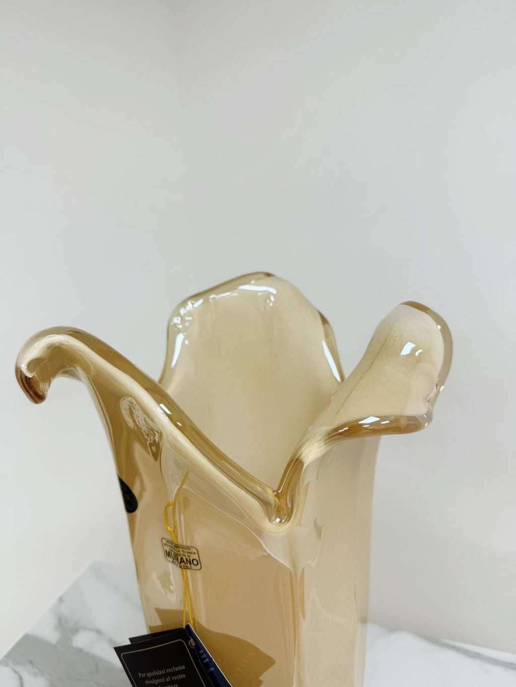 Murano Glass Vase | Certified Murano Glass | Made in Italy | Decorative Vase | Collection White Crystal