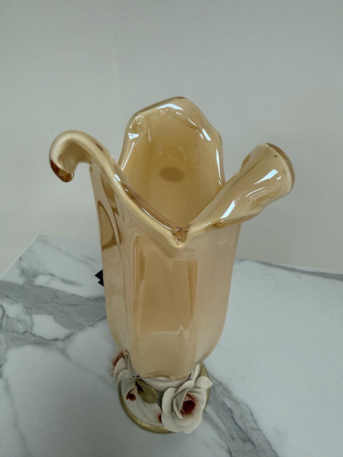 Murano Glass Vase | Certified Murano Glass | Made in Italy | Decorative Vase | Collection White Crystal