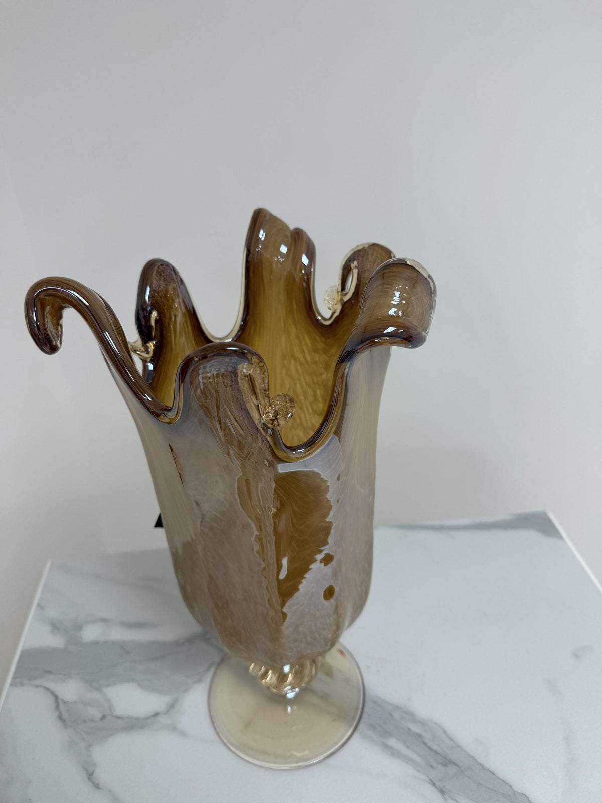 Murano Glass Vase | Certified Murano Glass | Made in Italy | Decorative Vase | Collection White Crystal
