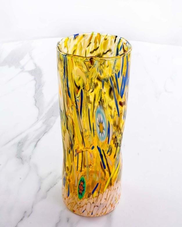 MurArt Vaso in Vetro di Murano Collezione Decoro MG B1 altezza 24CM