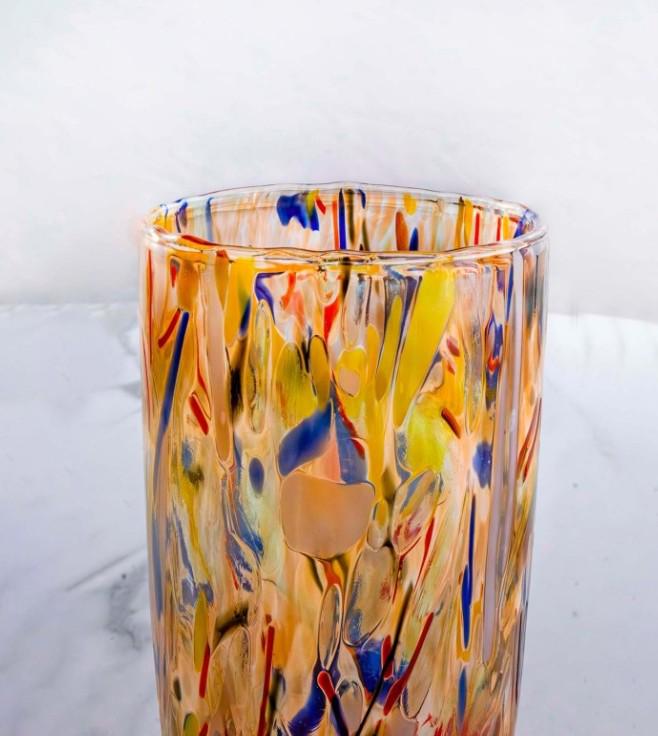 MurArt Vaso in Vetro di Murano Collezione Decoro MG B1 altezza 24CM