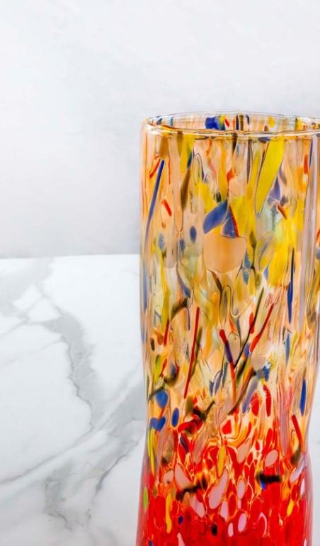 MurArt Vaso in Vetro di Murano Collezione Decoro MG B1 altezza 24CM