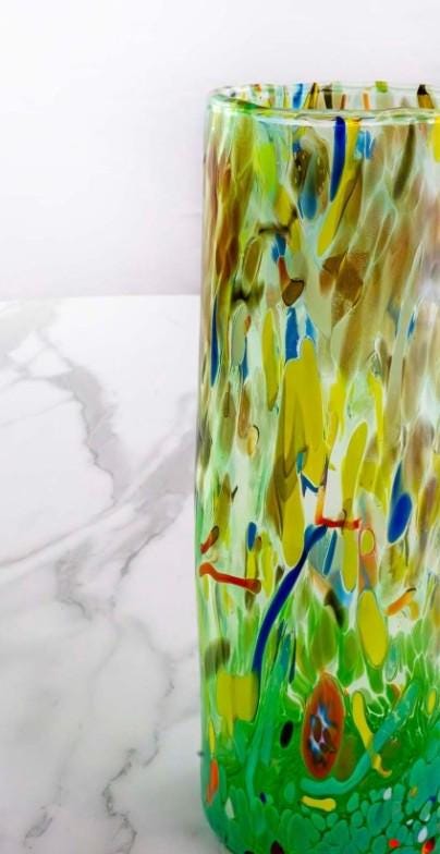 MurArt Vaso in Vetro di Murano Collezione Decoro MG B1 altezza 24CM