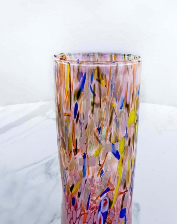 MurArt Vaso in Vetro di Murano Collezione Decoro MG B1 altezza 24CM