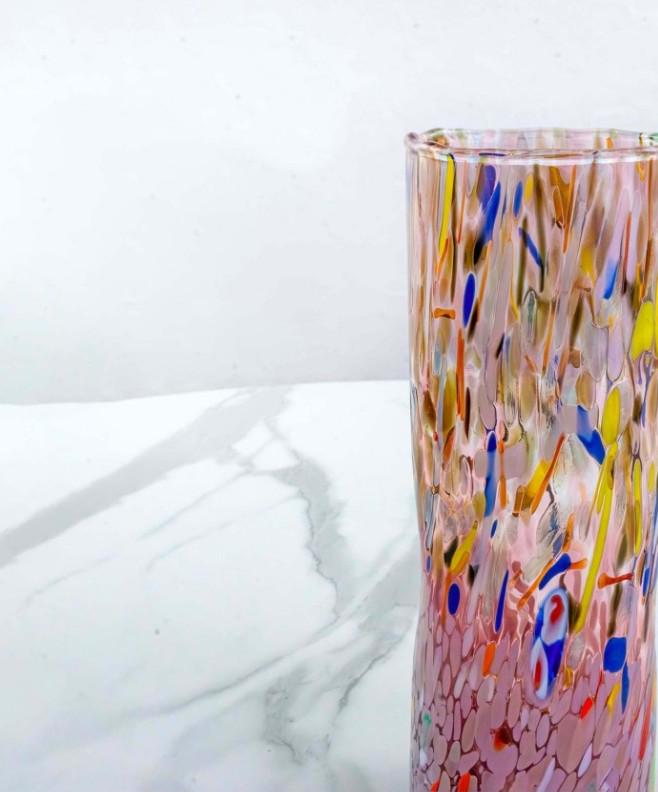 MurArt Vaso in Vetro di Murano Collezione Decoro MG B1 altezza 24CM