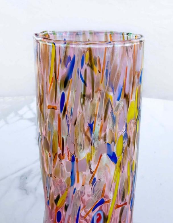 MurArt Vaso in Vetro di Murano Collezione Decoro MG B1 altezza 24CM