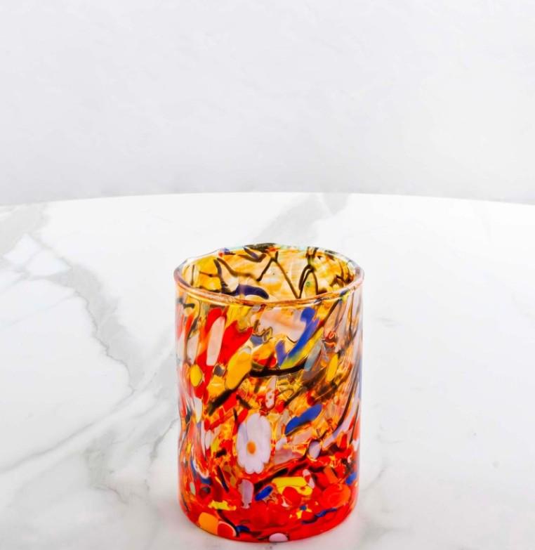 MurArt Bicchieri in vetro di Murano Collezione Decoro MG B1 Set 6 Bicchieri da 250 ml