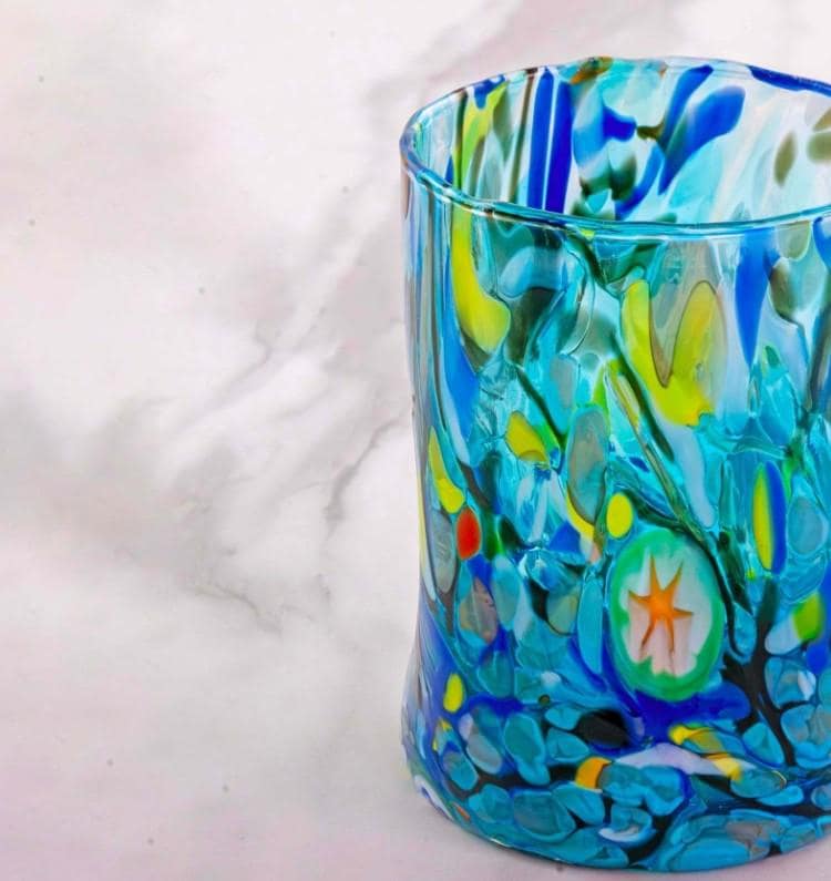 MurArt Bicchieri in vetro di Murano Collezione Decoro MG B1 Set 6 Bicchieri da 250 ml