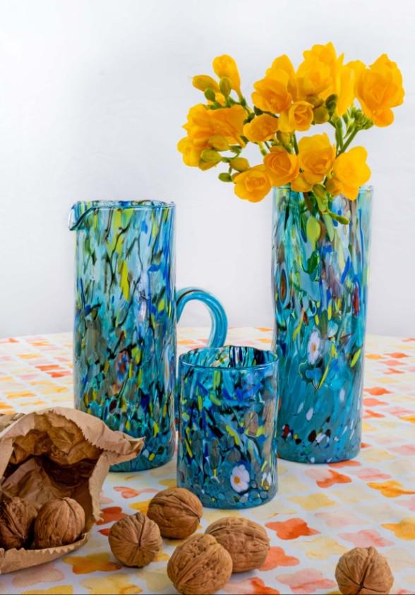MurArt Bicchieri in vetro di Murano Collezione Decoro MG B1 Set 6 Bicchieri da 250 ml