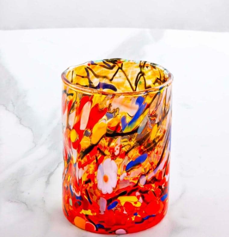 MurArt Bicchieri in vetro di Murano Collezione Decoro MG B1 Set 6 Bicchieri da 250 ml