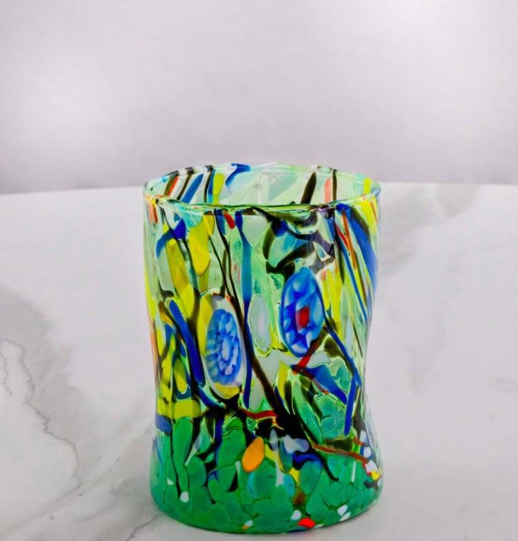 MurArt Bicchieri in vetro di Murano Collezione Decoro MG B1 Set 6 Bicchieri da 250 ml