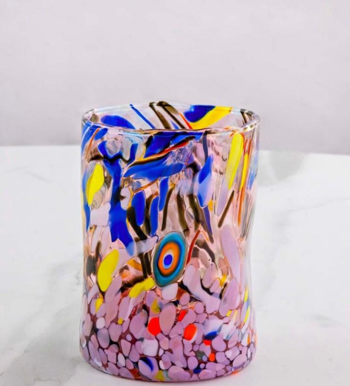 MurArt Bicchieri in vetro di Murano Collezione Decoro MG B1 Set 6 Bicchieri da 250 ml