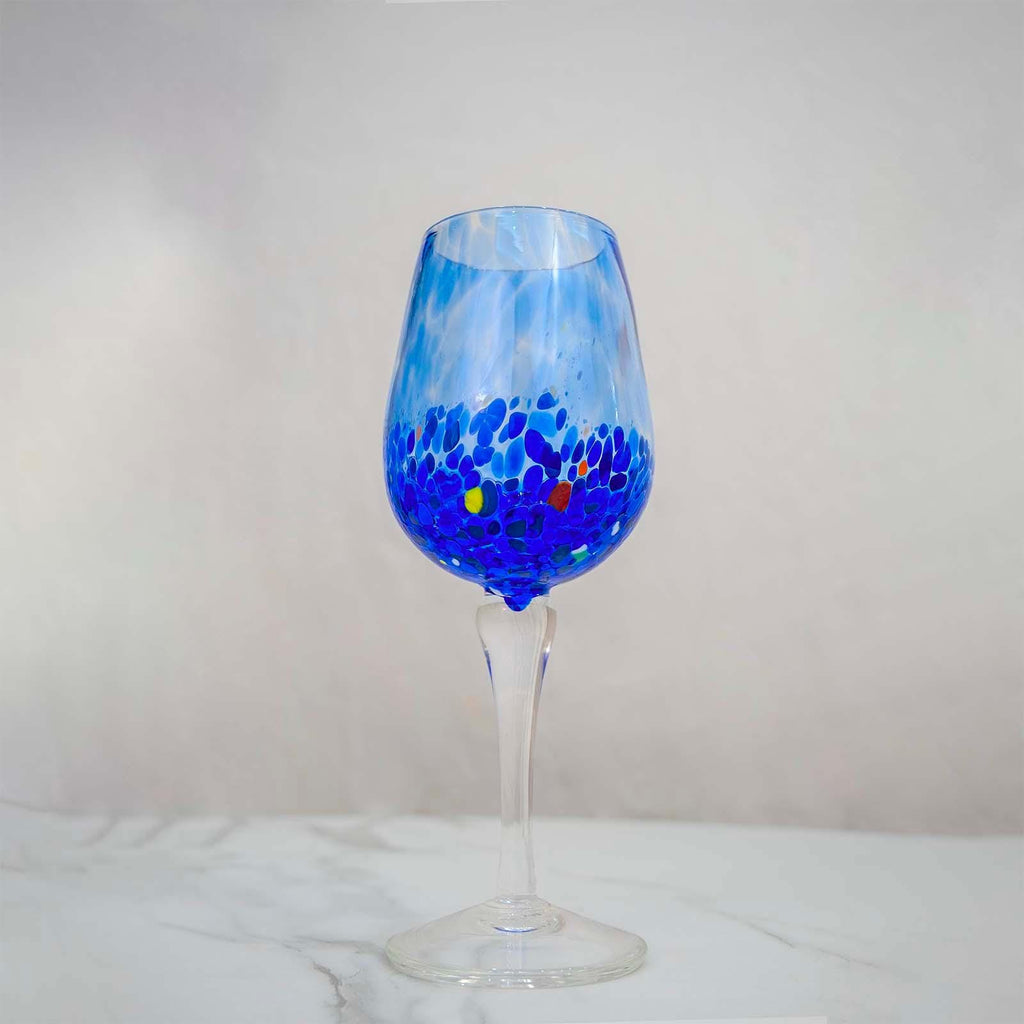 MurArt Calici in vetro di Murano Collezione Elegance set da 2 calici gambo trasparente da 200ml