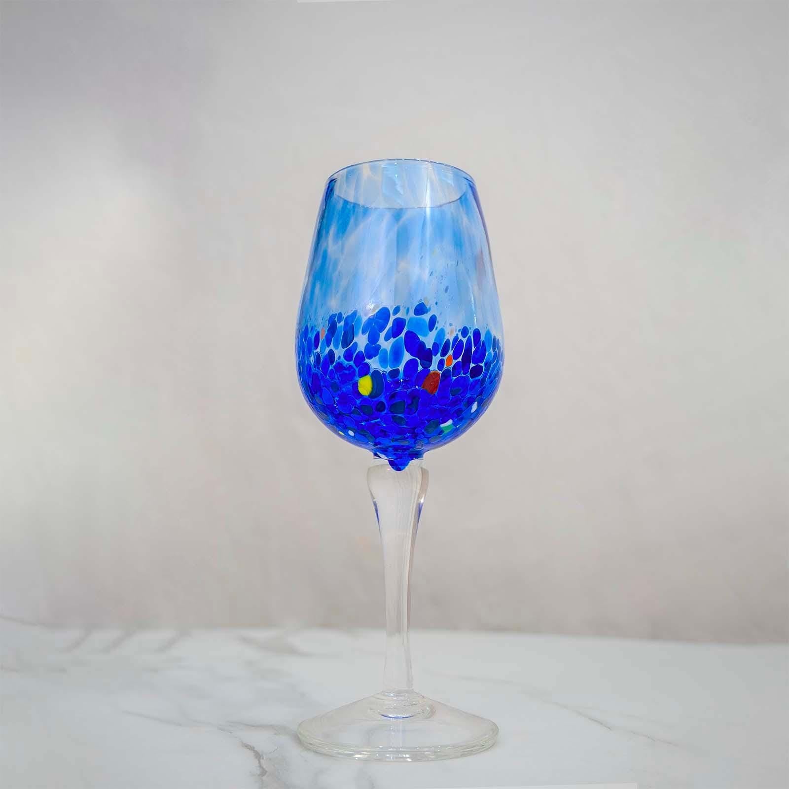 MurArt Calici in vetro di Murano Collezione Elegance set da 2 calici gambo trasparente da 200ml