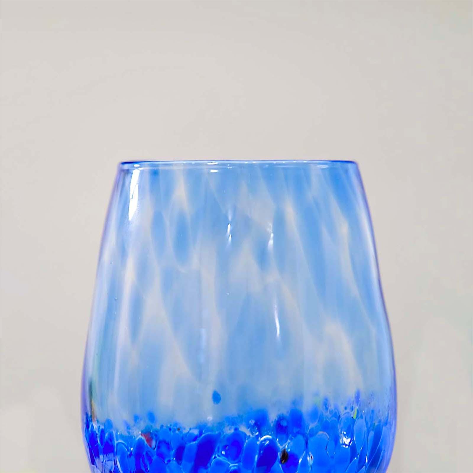 MurArt Calici in vetro di Murano Collezione Elegance set da 2 calici gambo trasparente da 200ml
