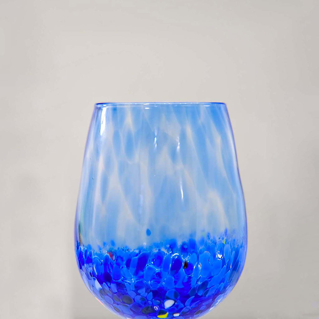 MurArt Calici in vetro di Murano Collezione Elegance set da 2 calici gambo trasparente da 200ml