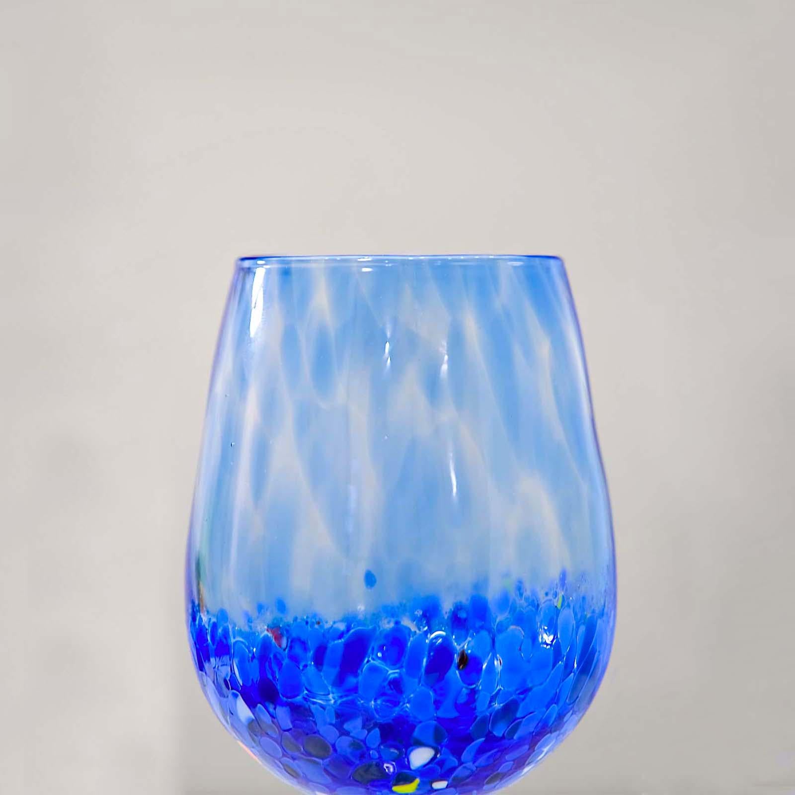 MurArt Calici in vetro di Murano Collezione Elegance set da 2 calici gambo trasparente da 200ml