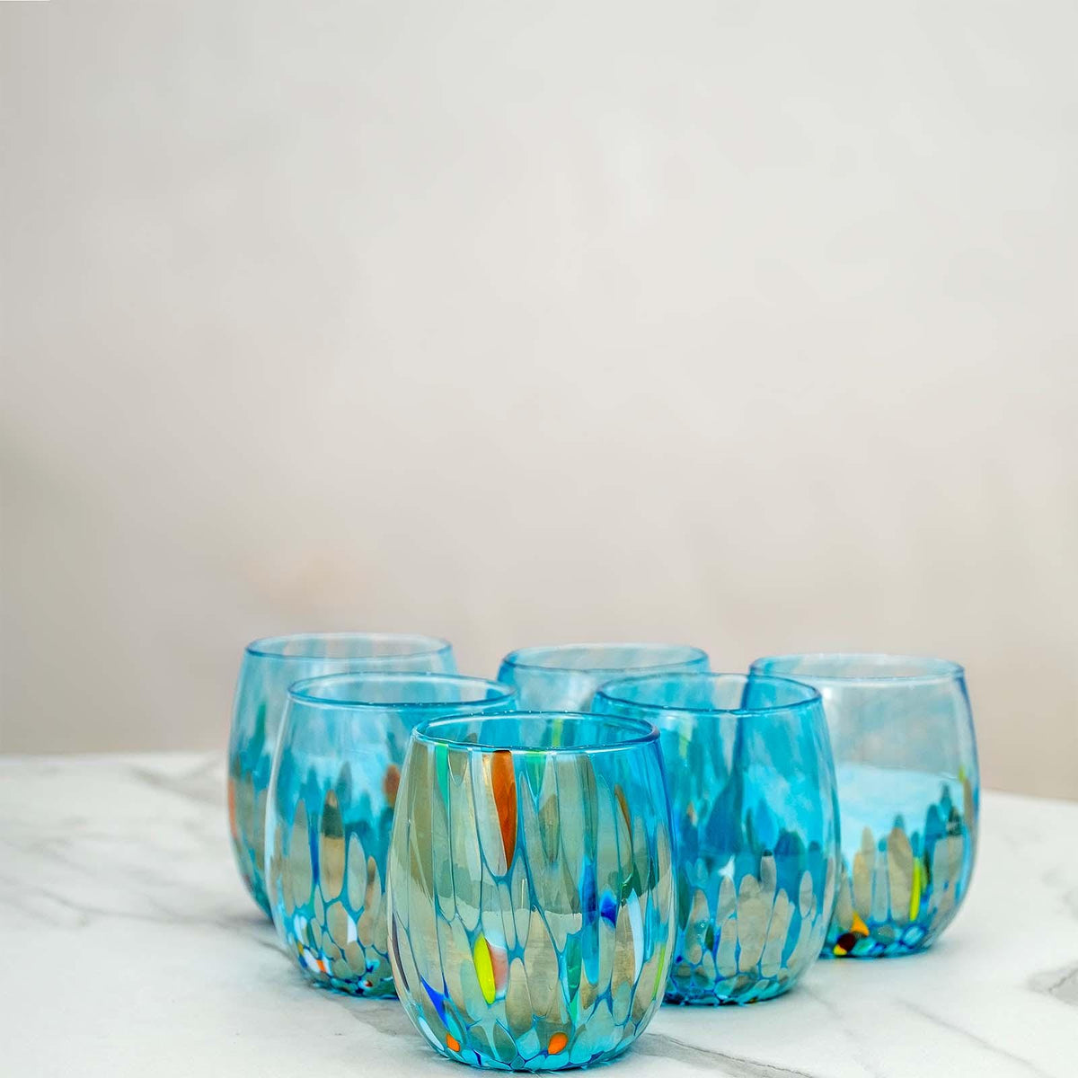 MurArt Bicchieri in vetro di Murano Collezione Elegance Set da 6 bicchieri da 400ml