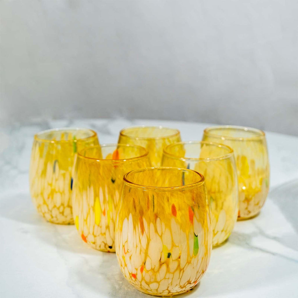 MurArt Bicchieri in vetro di Murano Collezione Elegance Set da 6 bicchieri da 400ml