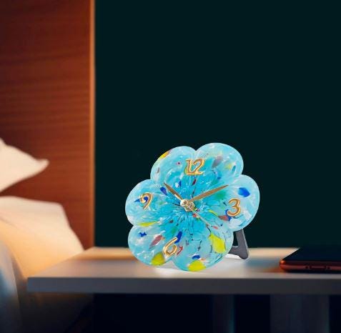 Murano Glass Table Clock | Certified Murano Glass | Made in Italy | Decorative Clock
