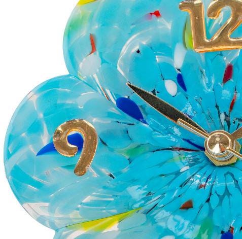 Murano Glass Table Clock | Certified Murano Glass | Made in Italy | Decorative Clock