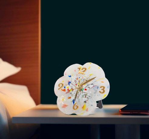 Murano Glass Table Clock | Certified Murano Glass | Made in Italy | Decorative Clock