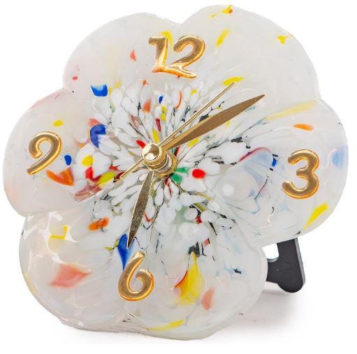 Murano Glass Table Clock | Certified Murano Glass | Made in Italy | Decorative Clock