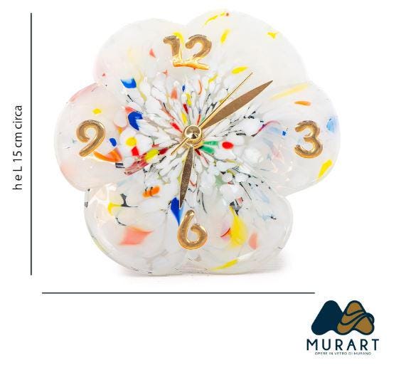 Murano Glass Table Clock | Certified Murano Glass | Made in Italy | Decorative Clock