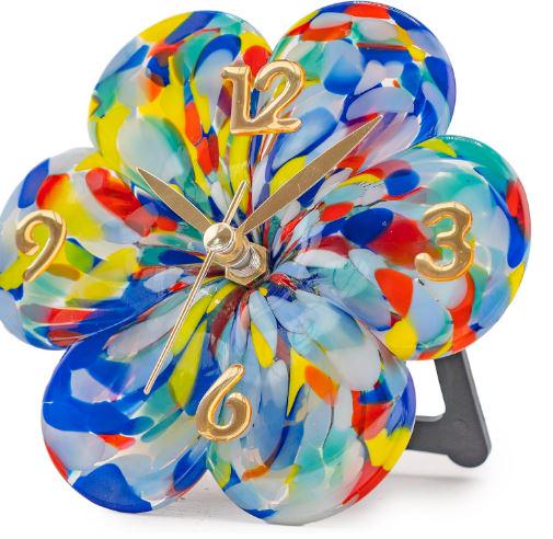 Murano Glass Table Clock | Certified Murano Glass | Made in Italy | Decorative Clock