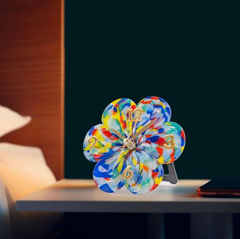 Murano Glass Table Clock | Certified Murano Glass | Made in Italy | Decorative Clock