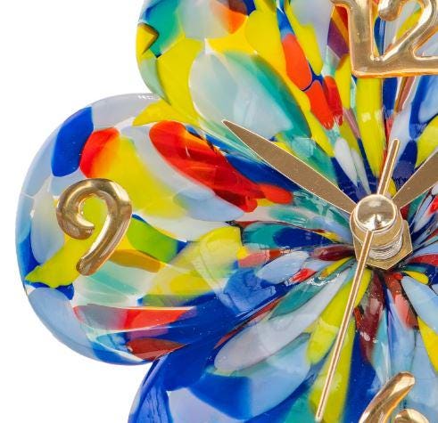 Murano Glass Table Clock | Certified Murano Glass | Made in Italy | Decorative Clock