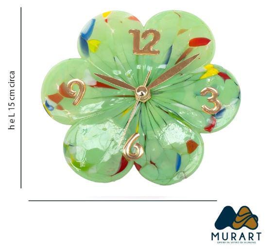 Murano Glass Table Clock | Certified Murano Glass | Made in Italy | Decorative Clock