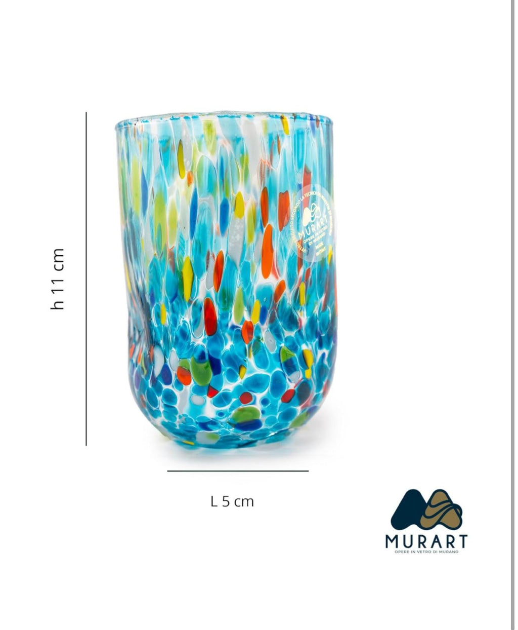 Murano Drinking Glass | Certified Murano Glass | Made in Italy | Water Glass | Collection Eleganza