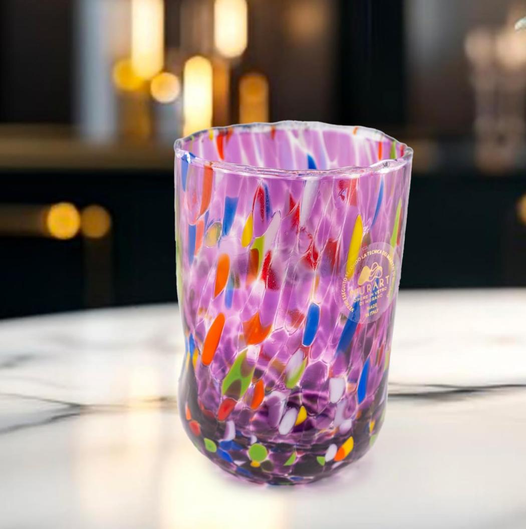 Murano Drinking Glass | Certified Murano Glass | Made in Italy | Water Glass | Collection Eleganza