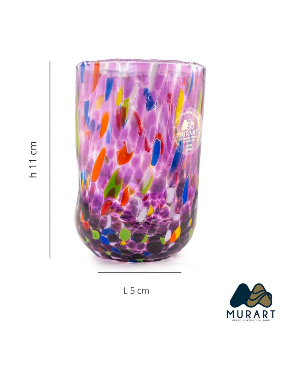 Murano Drinking Glass | Certified Murano Glass | Made in Italy | Water Glass | Collection Eleganza