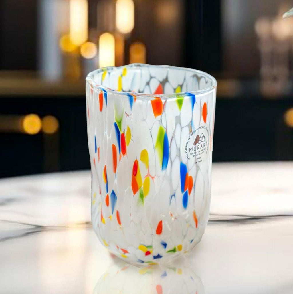 Murano Drinking Glass | Certified Murano Glass | Made in Italy | Water Glass | Collection Eleganza