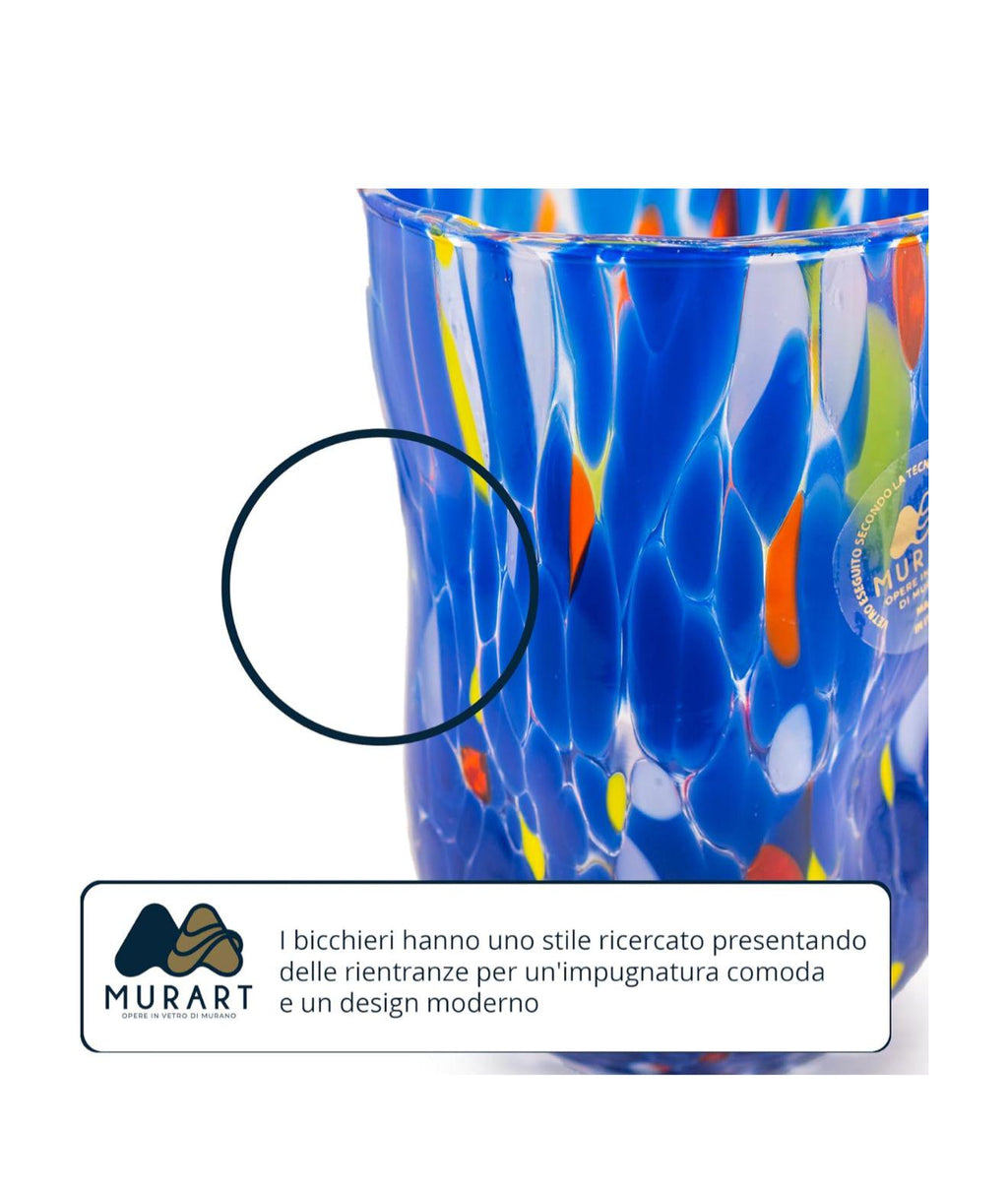 Murano Drinking Glass | Certified Murano Glass | Made in Italy | Water Glass | Collection Eleganza