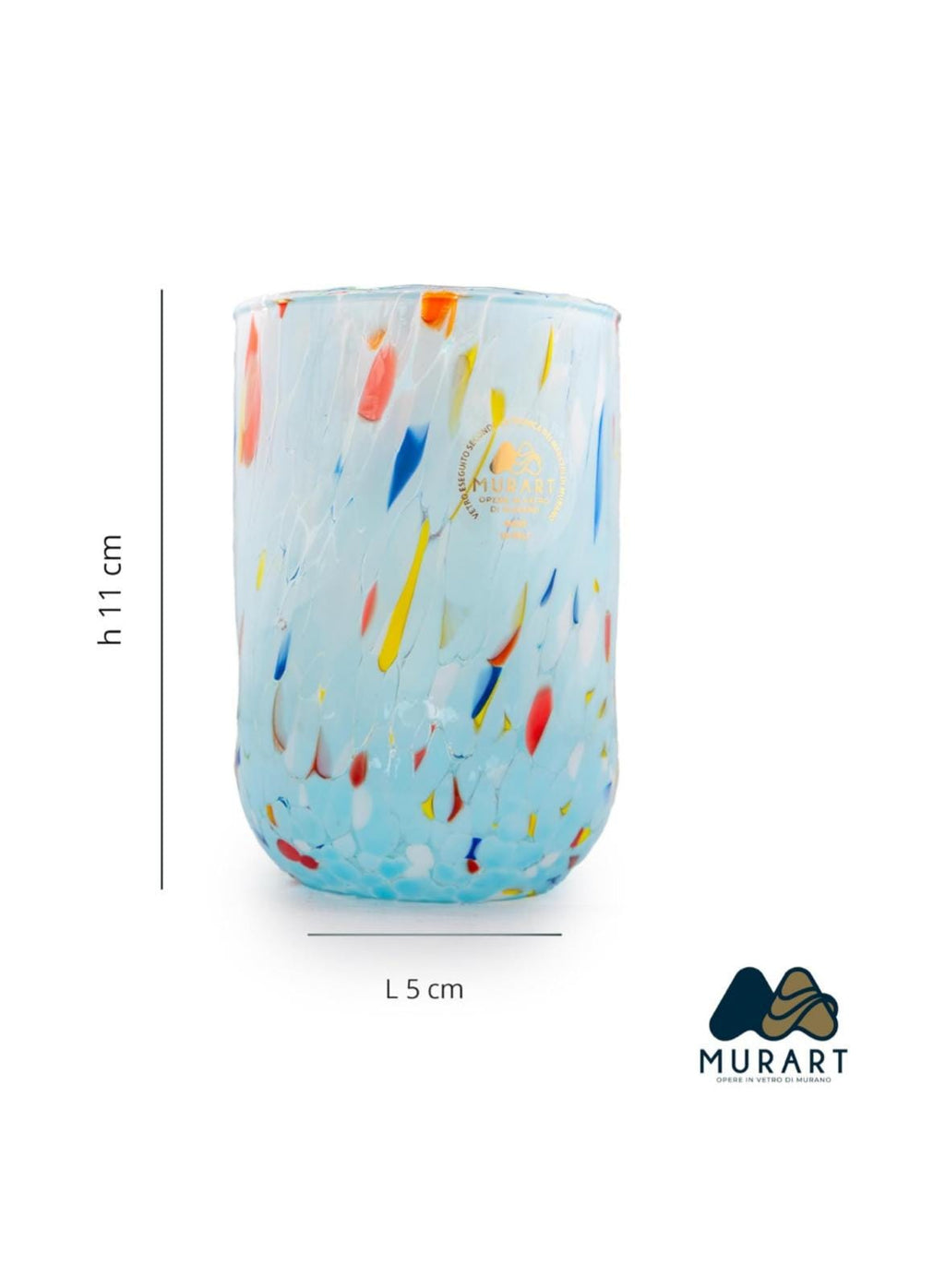 Murano Drinking Glass | Certified Murano Glass | Made in Italy | Water Glass | Collection Eleganza