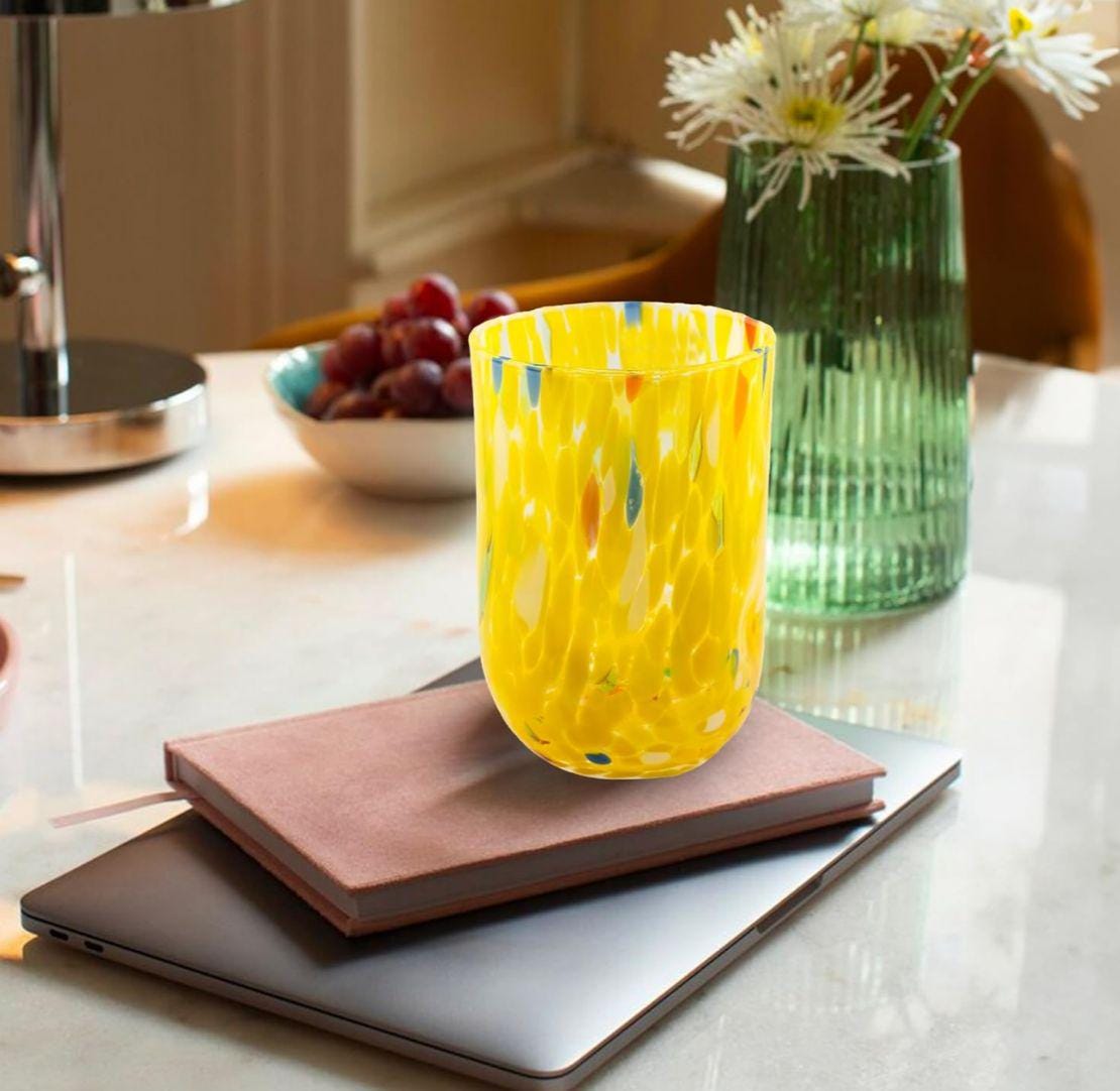 Murano Drinking Glass | Certified Murano Glass | Made in Italy | Water Glass | Collection Eleganza