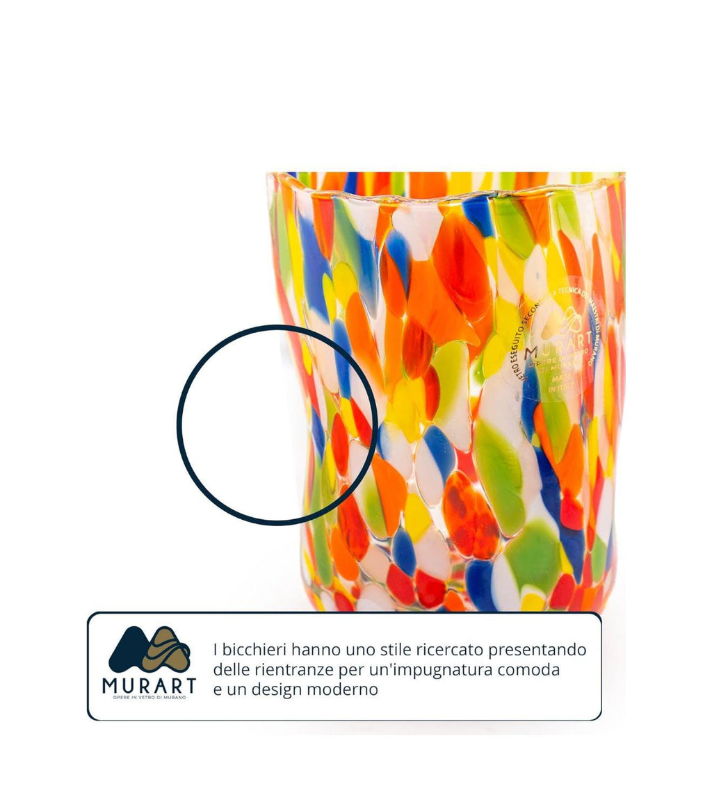 Murano Drinking Glass | Certified Murano Glass | Made in Italy | Water Glass | Collection Eleganza