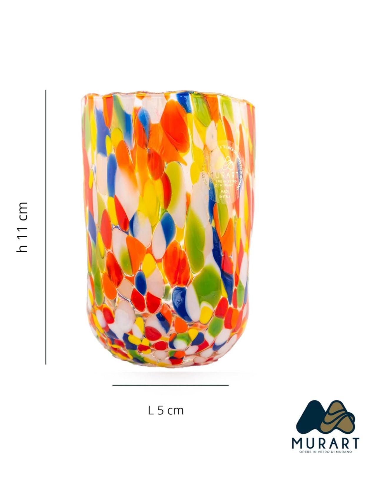 Murano Drinking Glass | Certified Murano Glass | Made in Italy | Water Glass | Collection Eleganza