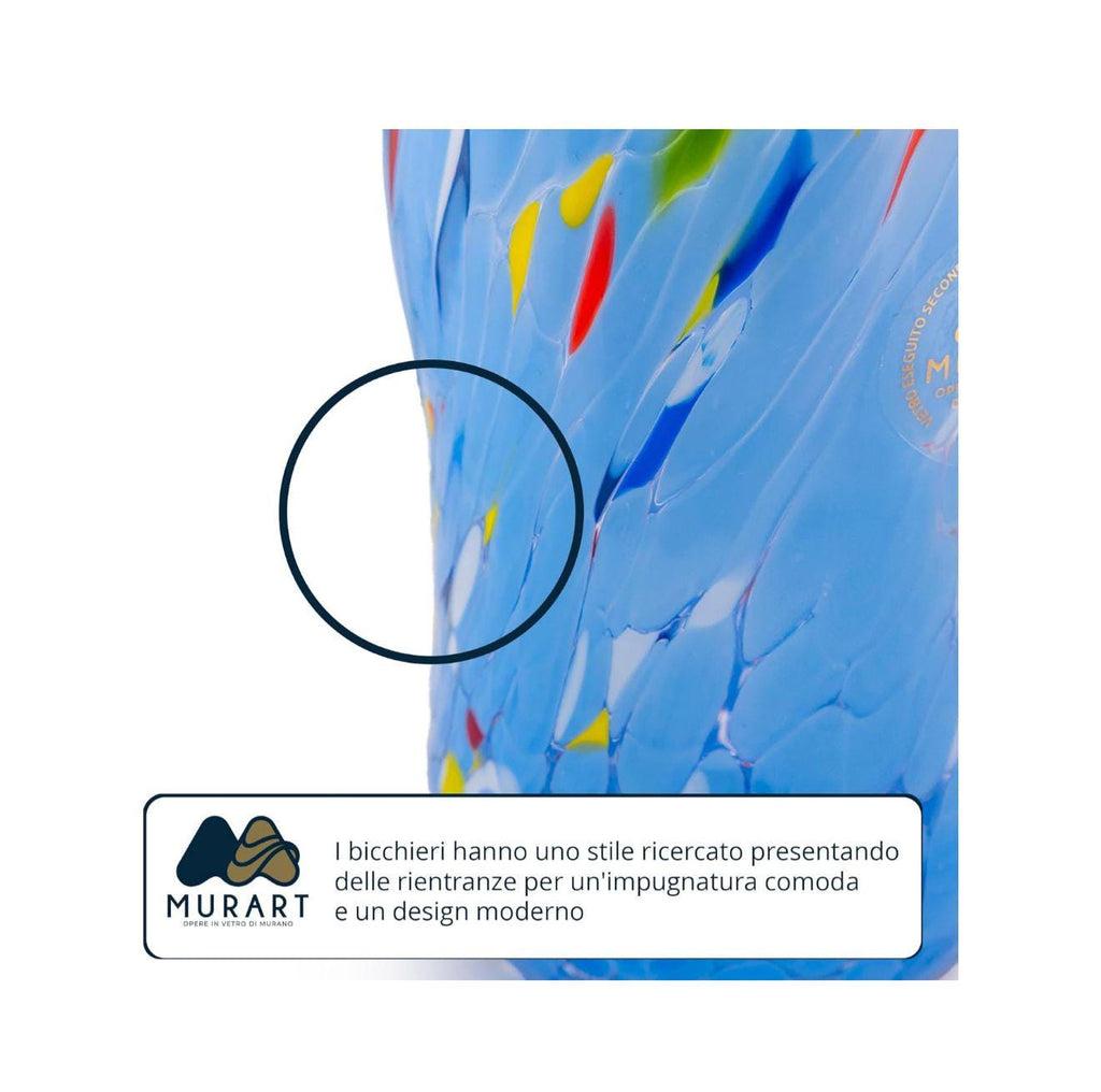 Murano Drinking Glass | Certified Murano Glass | Made in Italy | Water Glass | Collection Eleganza