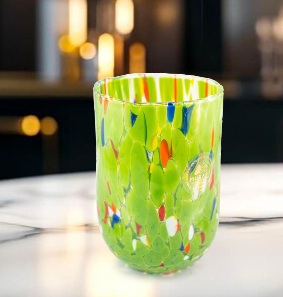 Murano Drinking Glass | Certified Murano Glass | Made in Italy | Water Glass | Collection Eleganza