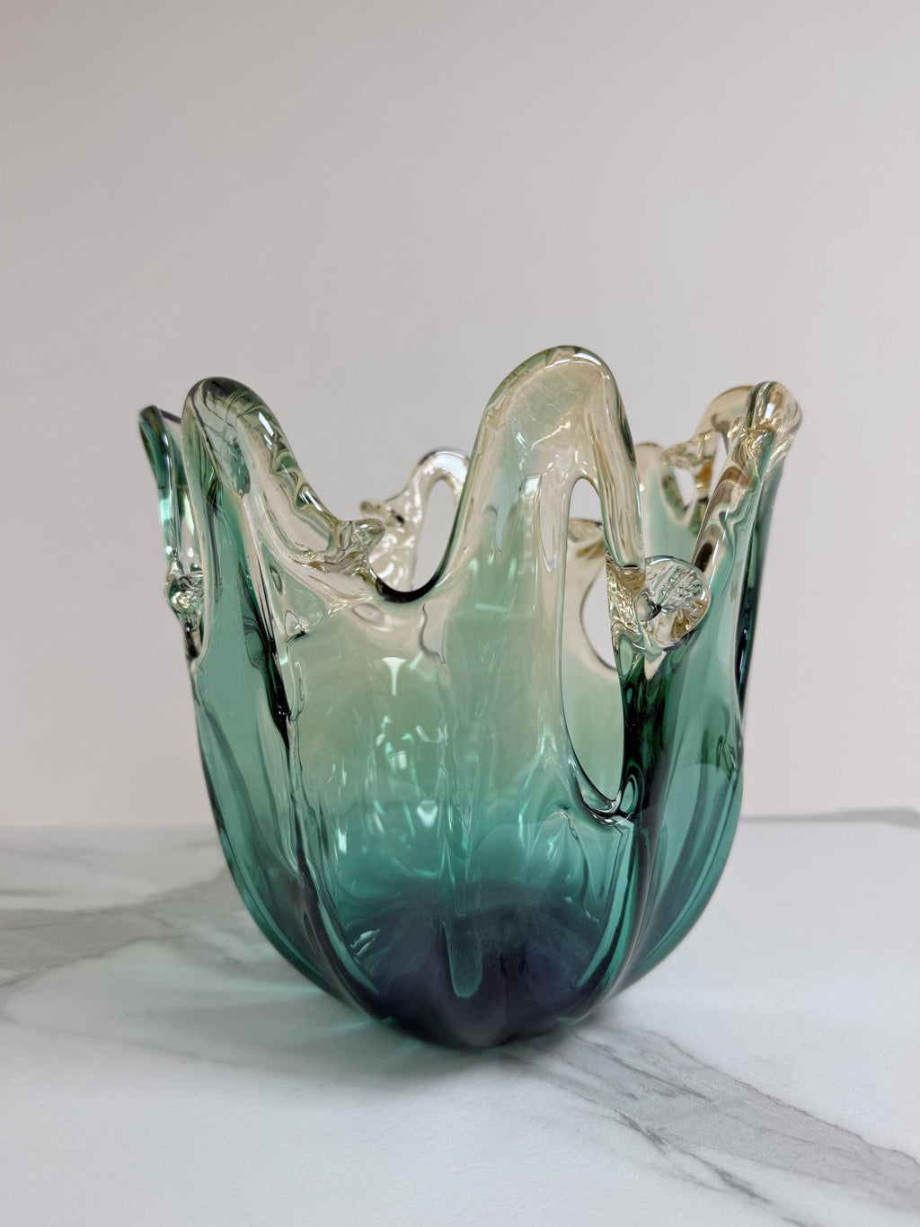 Murano Glass Centerpiece | Certified Murano Glass | Made in Italy | Table Decoration | Collection Polipo Pasta di Vetro Verde