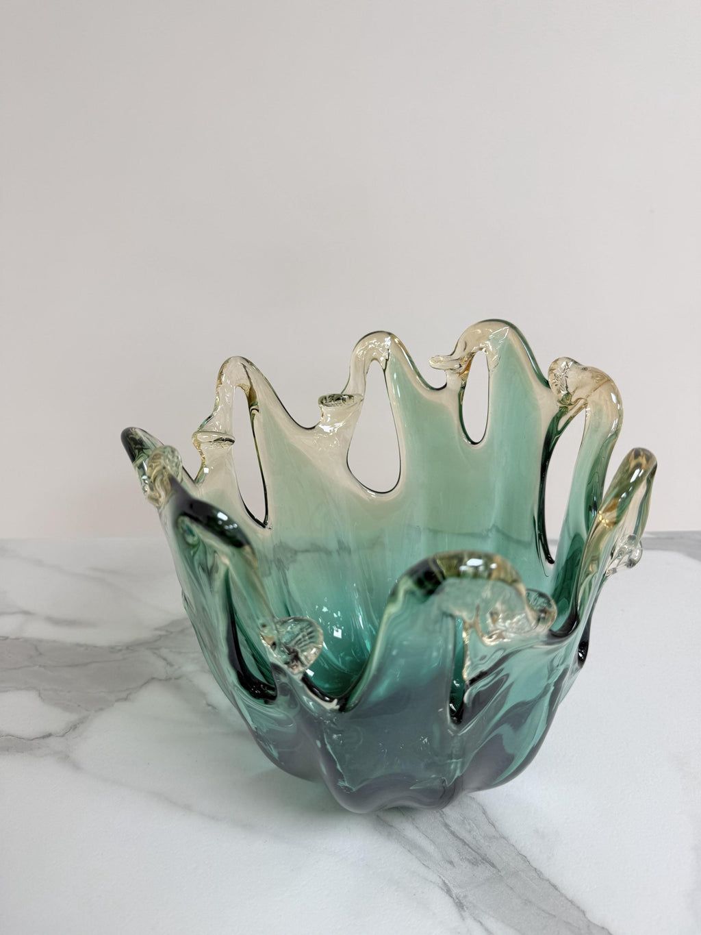Murano Glass Centerpiece | Certified Murano Glass | Made in Italy | Table Decoration | Collection Polipo Pasta di Vetro Verde