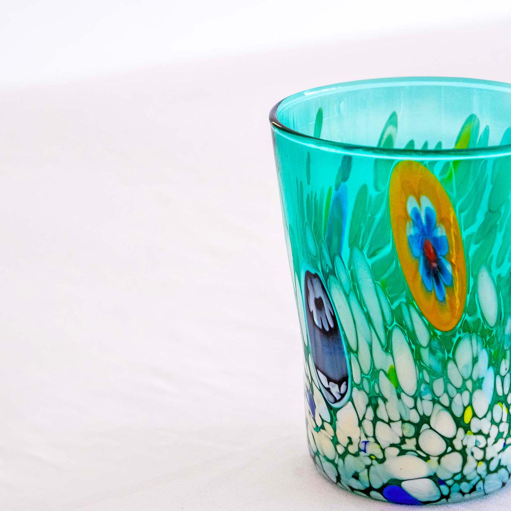 Murano Drinking Glass | Certified Murano Glass | Made in Italy | Water Glass | Collection Smeraldo B2