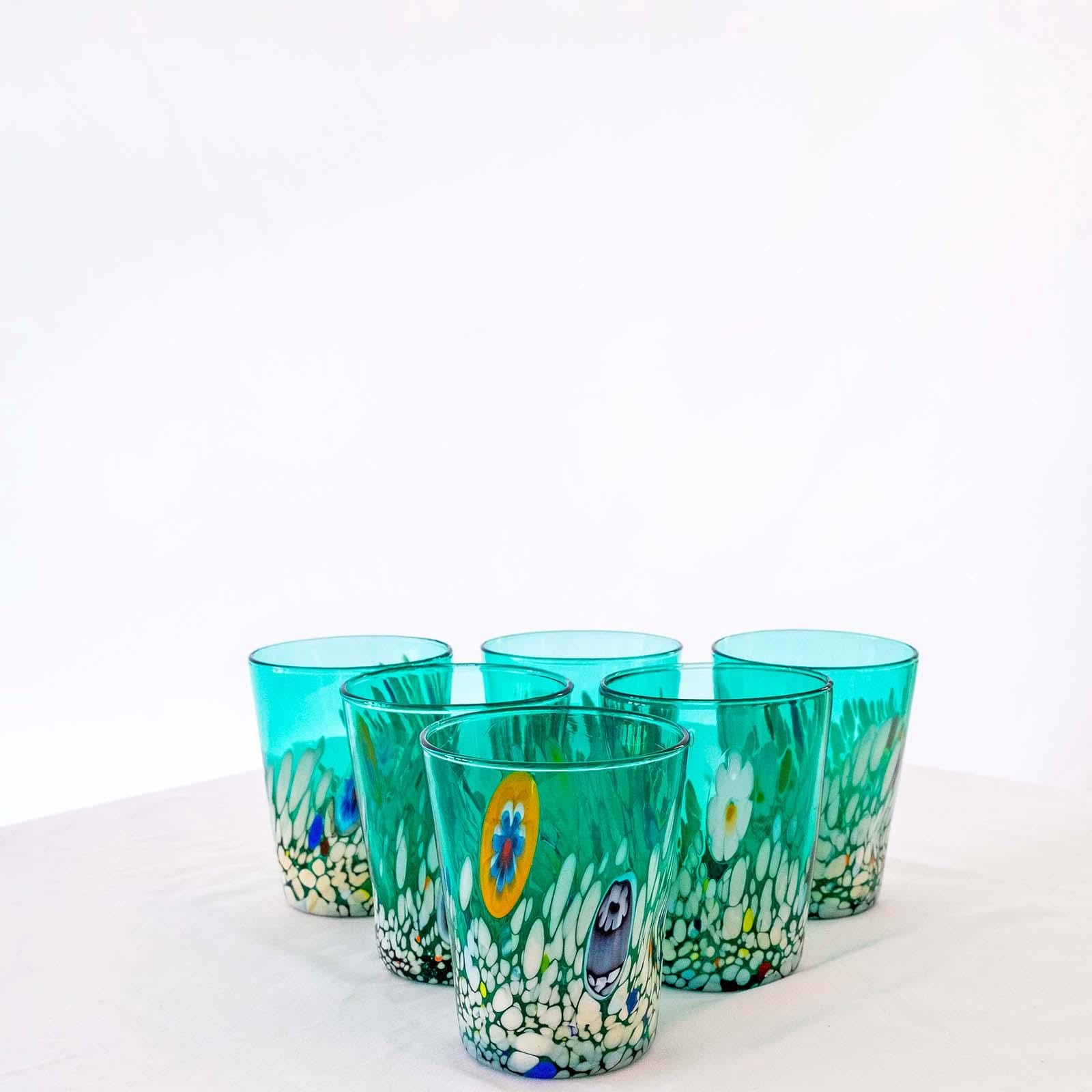 Murano Drinking Glass | Certified Murano Glass | Made in Italy | Water Glass | Collection Smeraldo B2