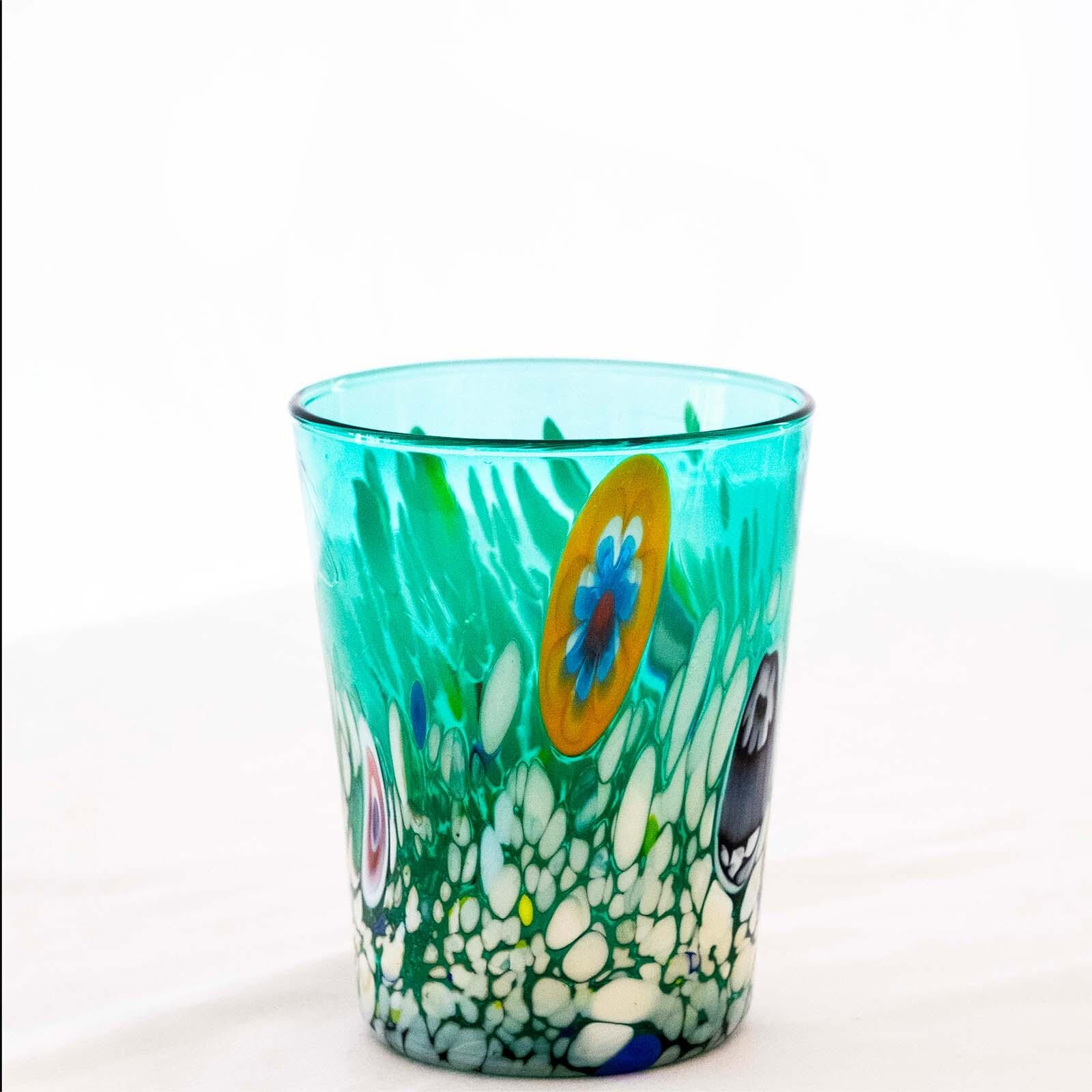 Murano Drinking Glass | Certified Murano Glass | Made in Italy | Water Glass | Collection Smeraldo B2